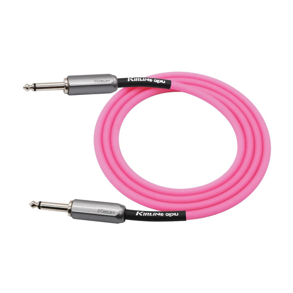 Kirlin 10ft pink glow-in-the-dark guitar cable for electric guitars