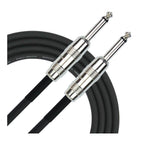 Kirlin KIPC201PN-10 10-foot guitar cable showing black insulated cable and gold-plated connectors for musical instrument use
