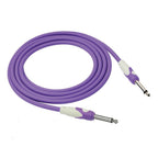 Kirlin 20ft purple guitar lead cable, flexible instrument cable for electric guitars, with durable connectors and vibrant color.