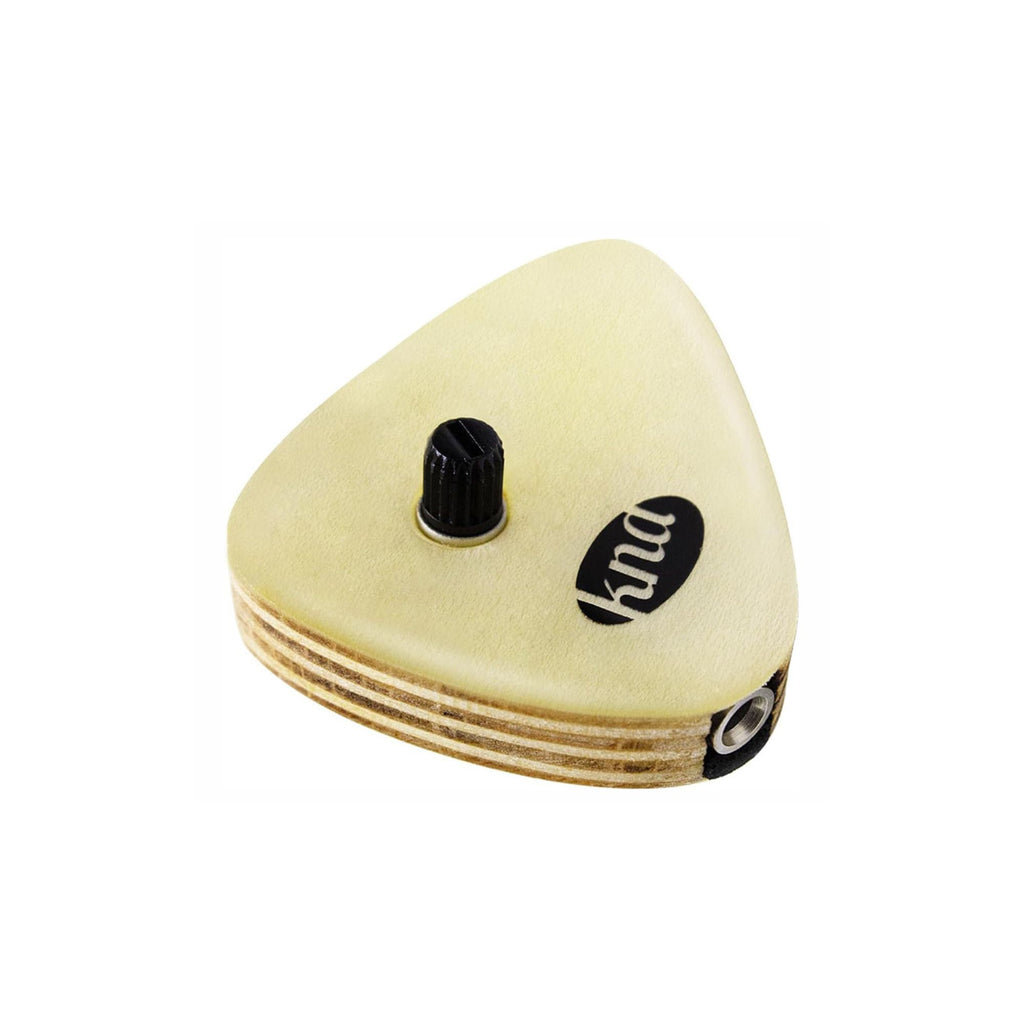KNA AP2 acoustic guitar pickup with volume control mounted on a guitar, showcasing its compact design and connection jack.