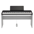 Korg B2 88-key weighted hammer action digital piano in black, portable electronic keyboard with full-size keys and sleek design.