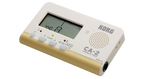 Korg CA2 chromatic tuner displaying a clear LCD screen with tuning indicators for precise guitar tuning.