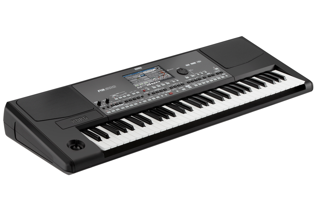 Korg PA600 professional arranger keyboard with multiple control knobs and a large display for stage and performance use.