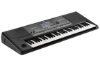 Korg PA600 professional arranger keyboard with multiple control knobs and a large display for stage and performance use.