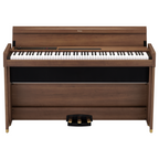 Korg Poetry 88-key hammer action digital piano with black finish, featuring keyboard and control panel for expressive playing.