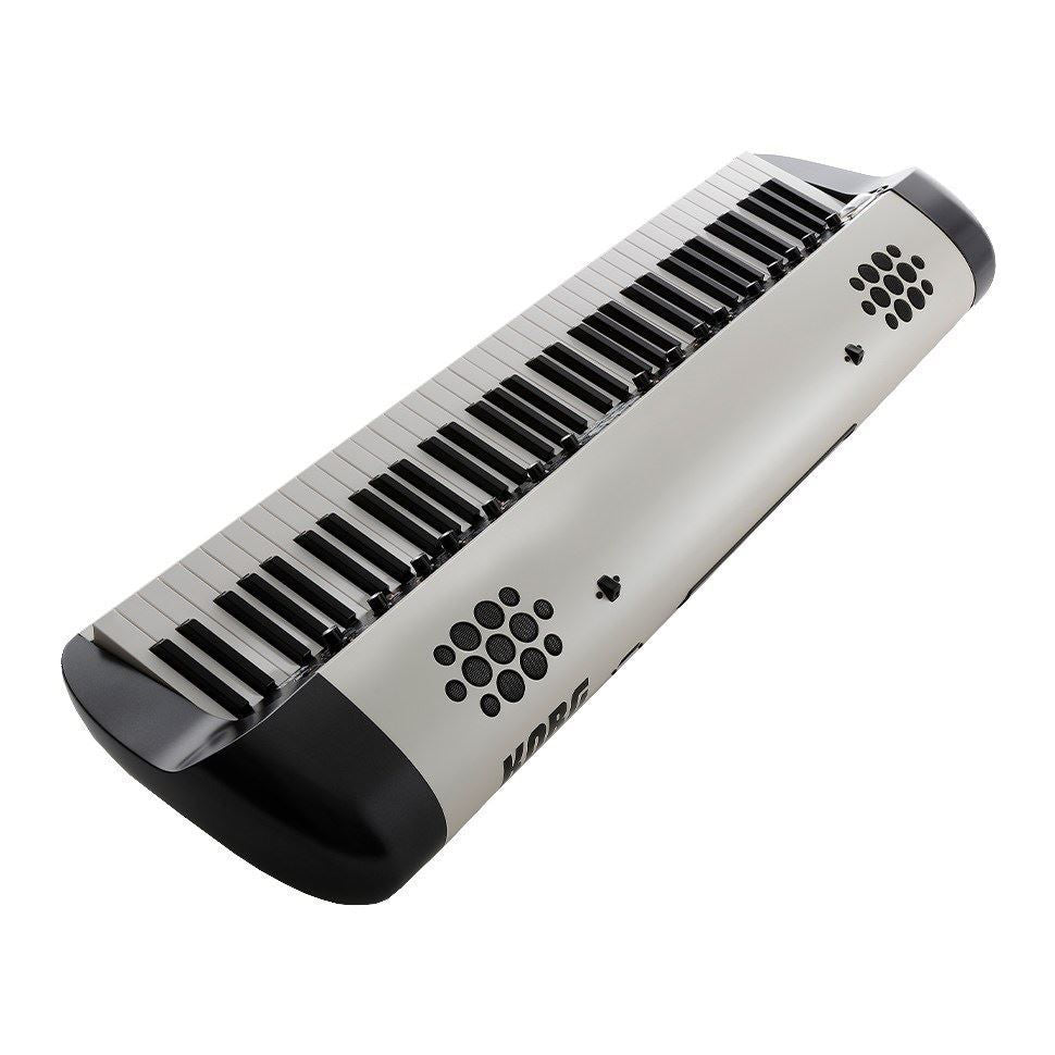 Korg SV-2 88-key vintage stage piano with built-in speaker system, showcasing its keyboard and control panel.