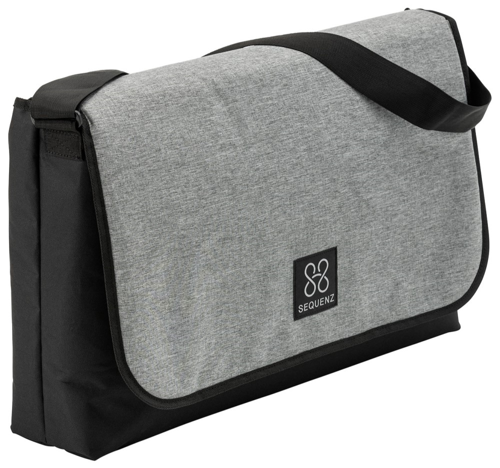 Korg Sequenz padded messenger bag for medium-size synthesizers and controllers, featuring a sleek design and ample padding.