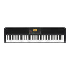 Korg XE20 digital ensemble piano with a sleek design, showcasing keys and control panel for stage performance.