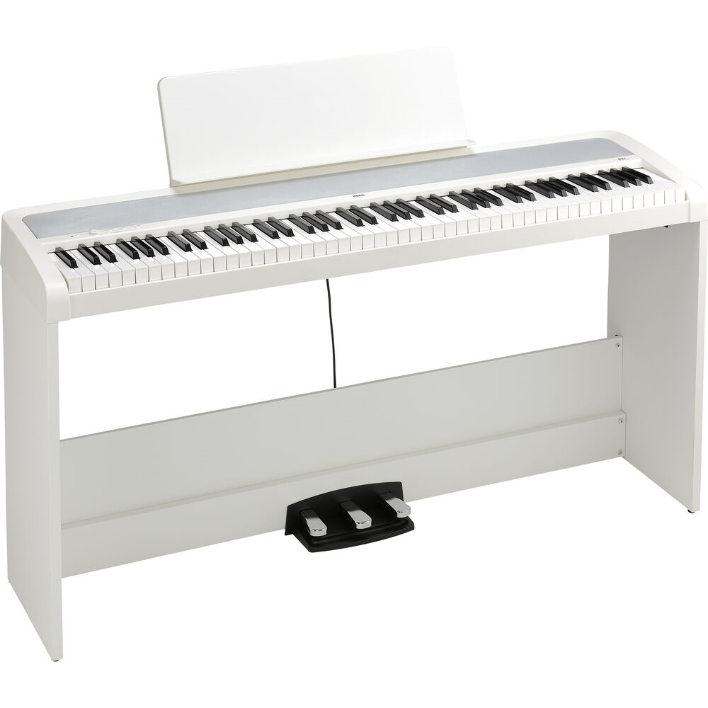 Korg B2 Plus 88 Note Weighted Digital Piano With Stand Pack - White