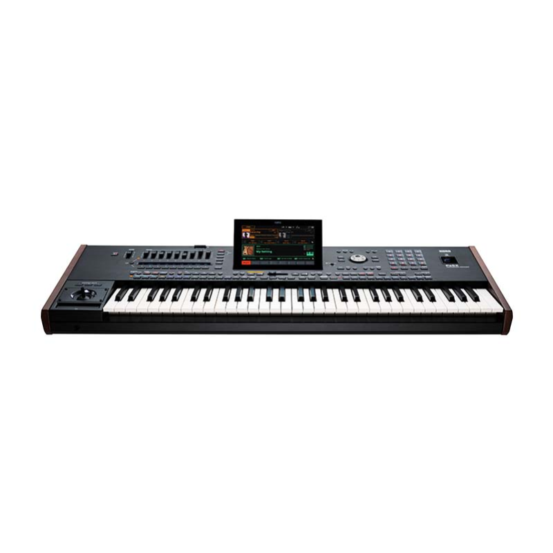 Korg PA5x-61 professional arranger keyboard with 61 keys, showing the control panel and display screen.