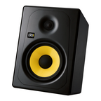 KRK Kreate 8 active two-way studio monitor showing its black enclosure and front speaker grille for professional audio mixing.
