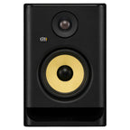 Black KRK Rokit RP5G5 studio monitor speaker by KRK Systems, showing the compact speaker with front grille and control knobs.