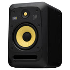 KRK V4 Series 8-inch black studio monitor speaker by KRK Systems, showing the front view with speaker grille and branding.