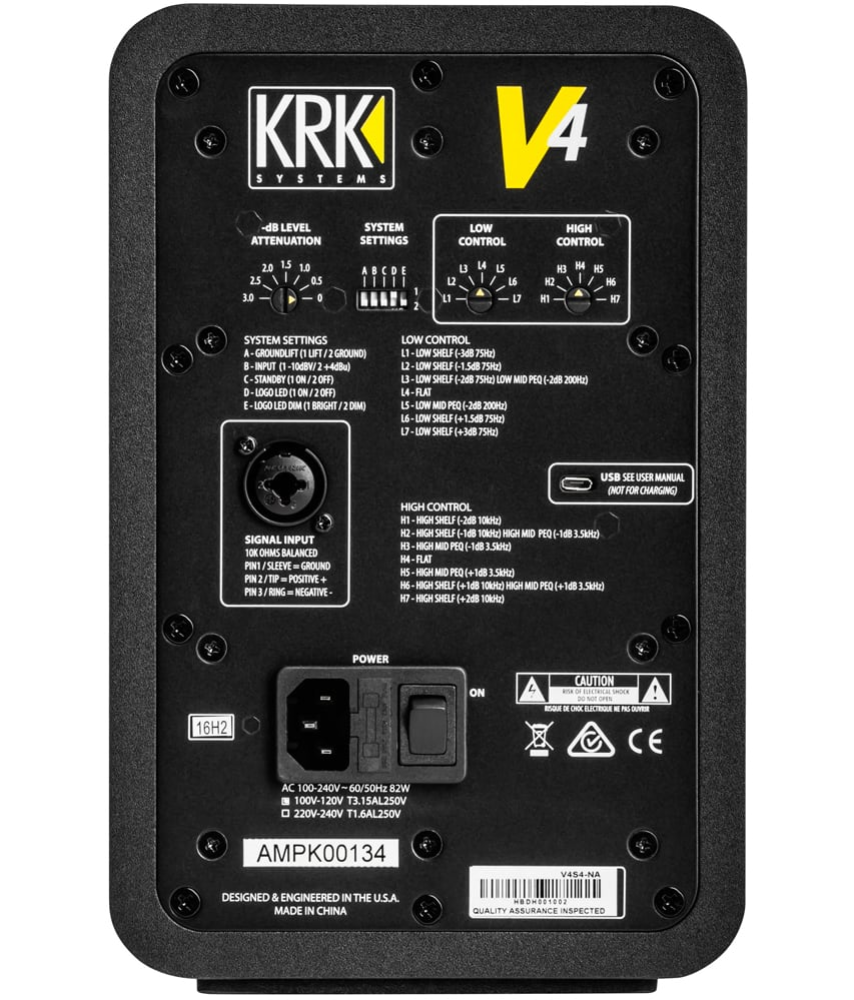 KRK V4 S4 4 inch Powered Studio Monitor in Black - Single
