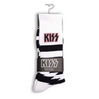 Perris Licensed Kiss Lightning Stripes Large Crew Socks in White-1 Pair