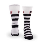 Perris Licensed Kiss Lightning Stripes Large Crew Socks in White-1 Pair
