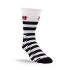 Perris Licensed Kiss Lightning Stripes Large Crew Socks in White-1 Pair