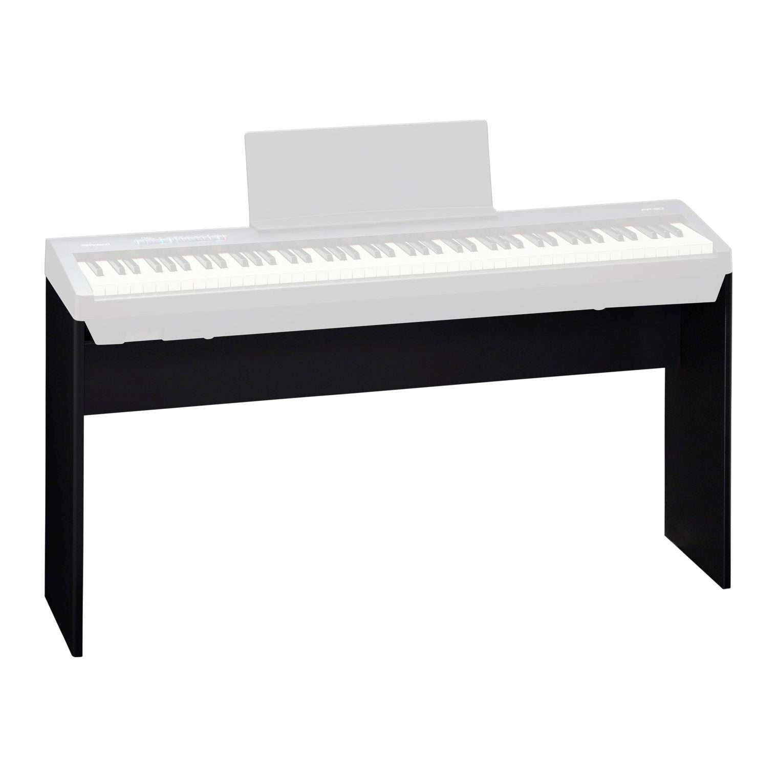 Roland KSC-70 black digital piano stand for FP-30, showcasing sturdy keyboard support and sleek black design.