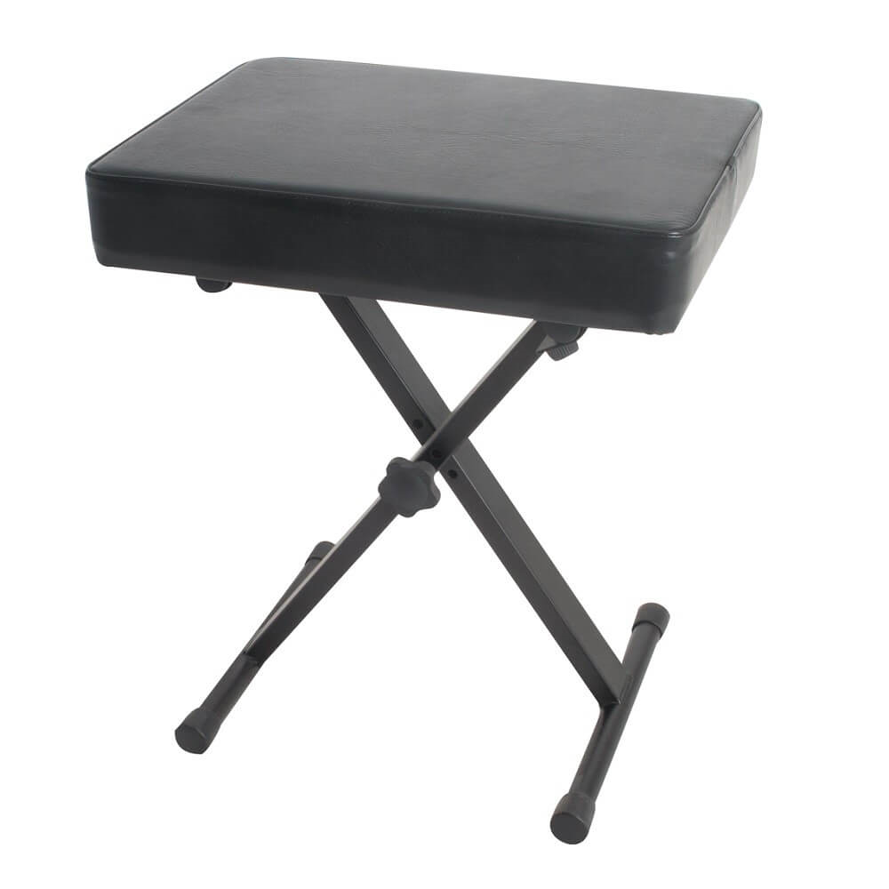 Xtreme KT146 keyboard stool with adjustable height and padded seat, designed for comfortable seating during music or keyboard practice.