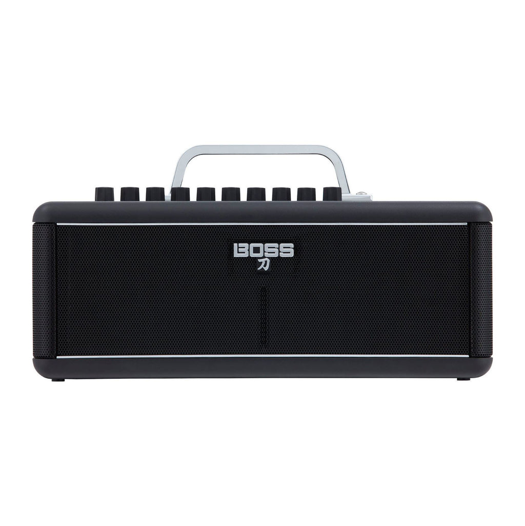 BOSS Katana Air wireless guitar amplifier with 30-watt power, compact design, and control panel visible.