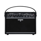 BOSS Katana Mini X Battery Guitar Amplifier showing compact design and control panel for portable guitar tone.