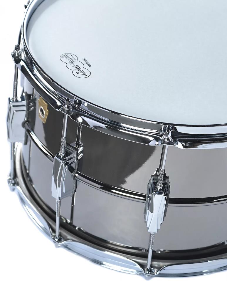 Ludwig Black Beauty Brass Snare Drum 8x14 Smooth Shell with Imperial Lugs