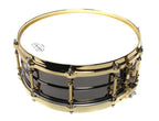 Ludwig L1LB417BT 14x6.5 Inch Black Beauty Smooth Brass Shell Tube Lugs Snare Drum - Black Chrome