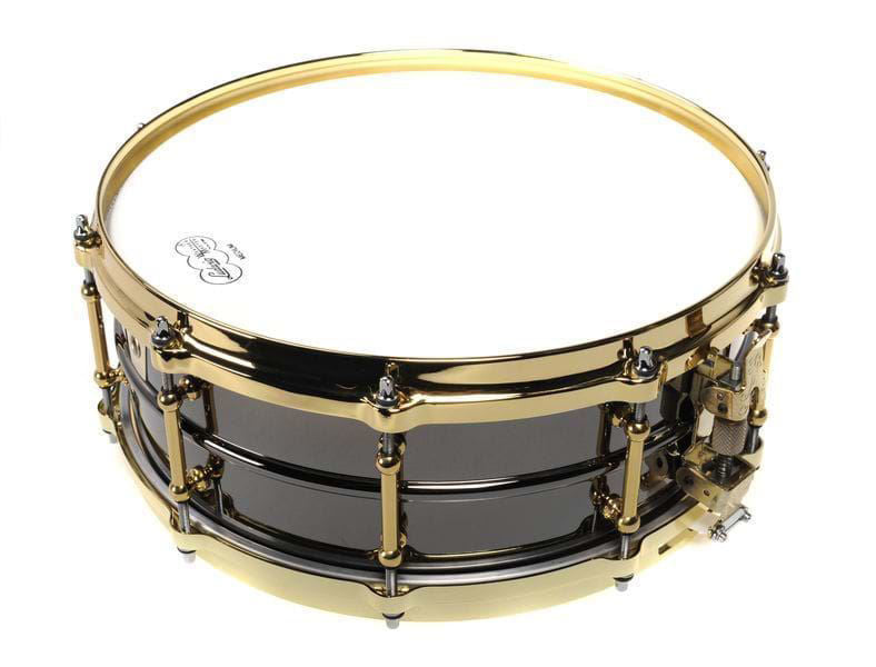 Ludwig L1LB417BT 14x6.5 Inch Black Beauty Smooth Brass Shell Tube Lugs Snare Drum - Black Chrome