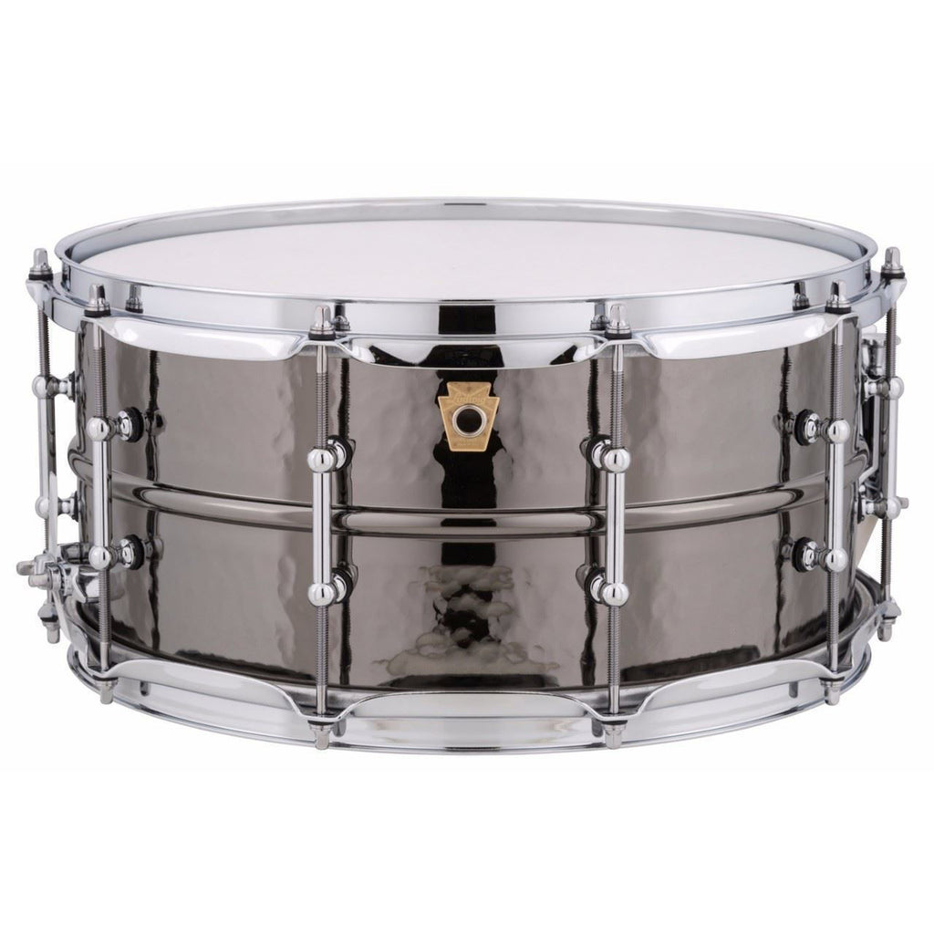 Ludwig Black Beauty Brass Snare Drum 6.5x14 Hammered Shell with Tube Lugs