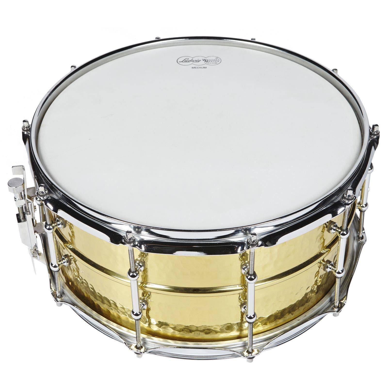 Ludwig Hammered Brass Snare Drum 6.5x14 with Tube Lugs, P85 & Throw Off - B-STOCK