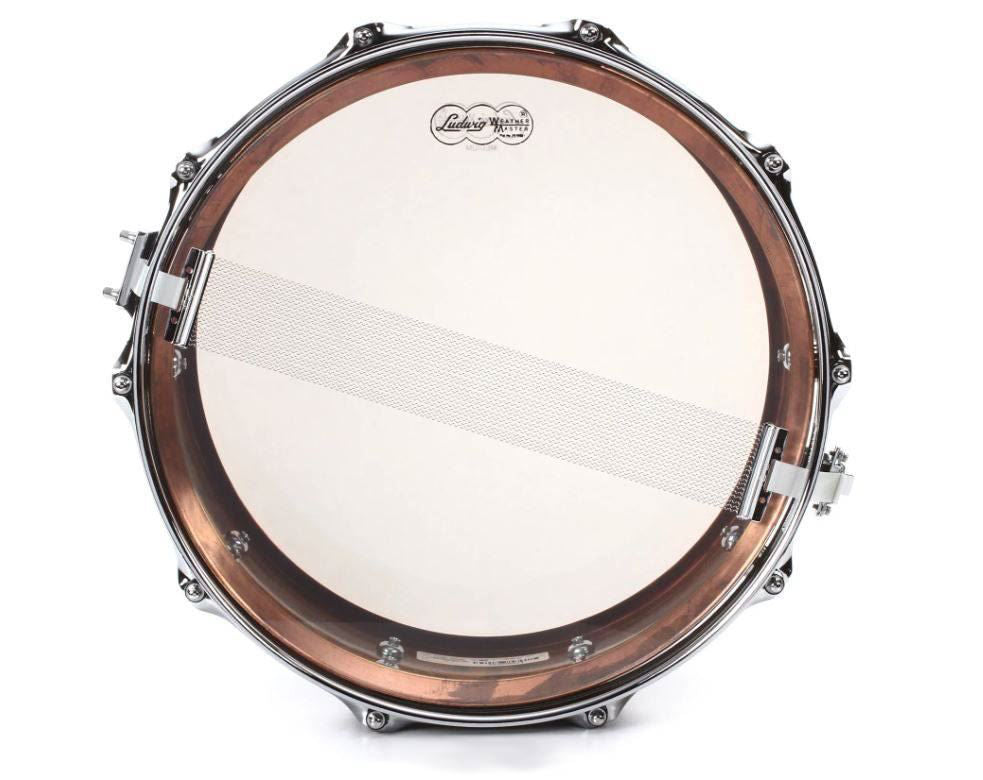 Ludwig Copper Phonic Snare Drum 6.5x14 Raw Shell with Imperial Lugs