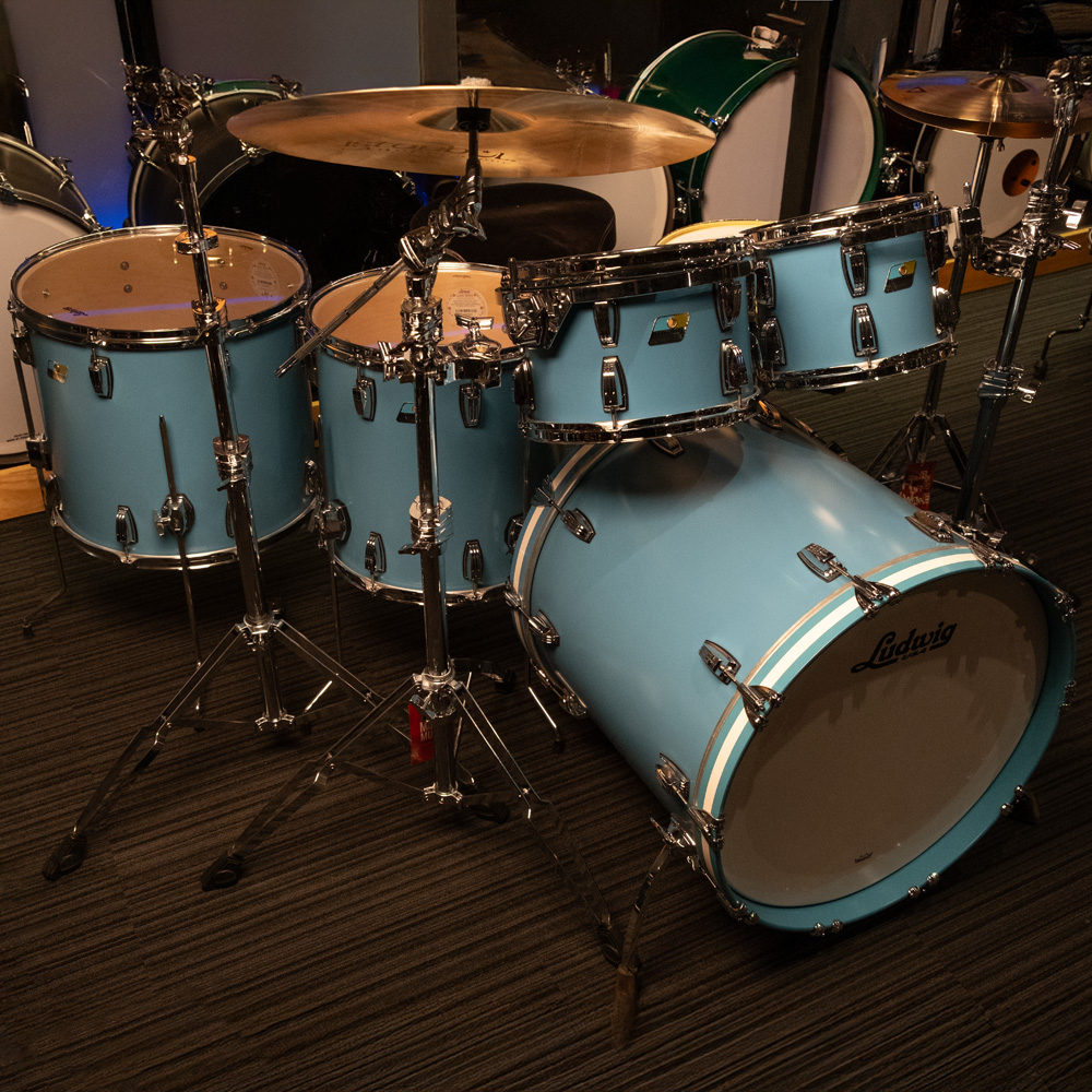 Ludwig Classic Maple Studio 22/10/12/16/18 Custom 5-piece Drum Kit Shell Pack in Heritage Blue