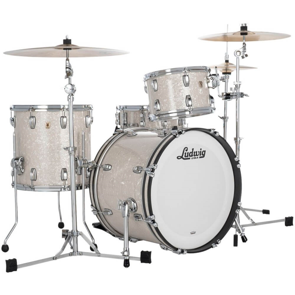 Ludwig Classic Maple Jazzette 18/12/14 3pc Drum Shell Pack - White Marine Pearl
