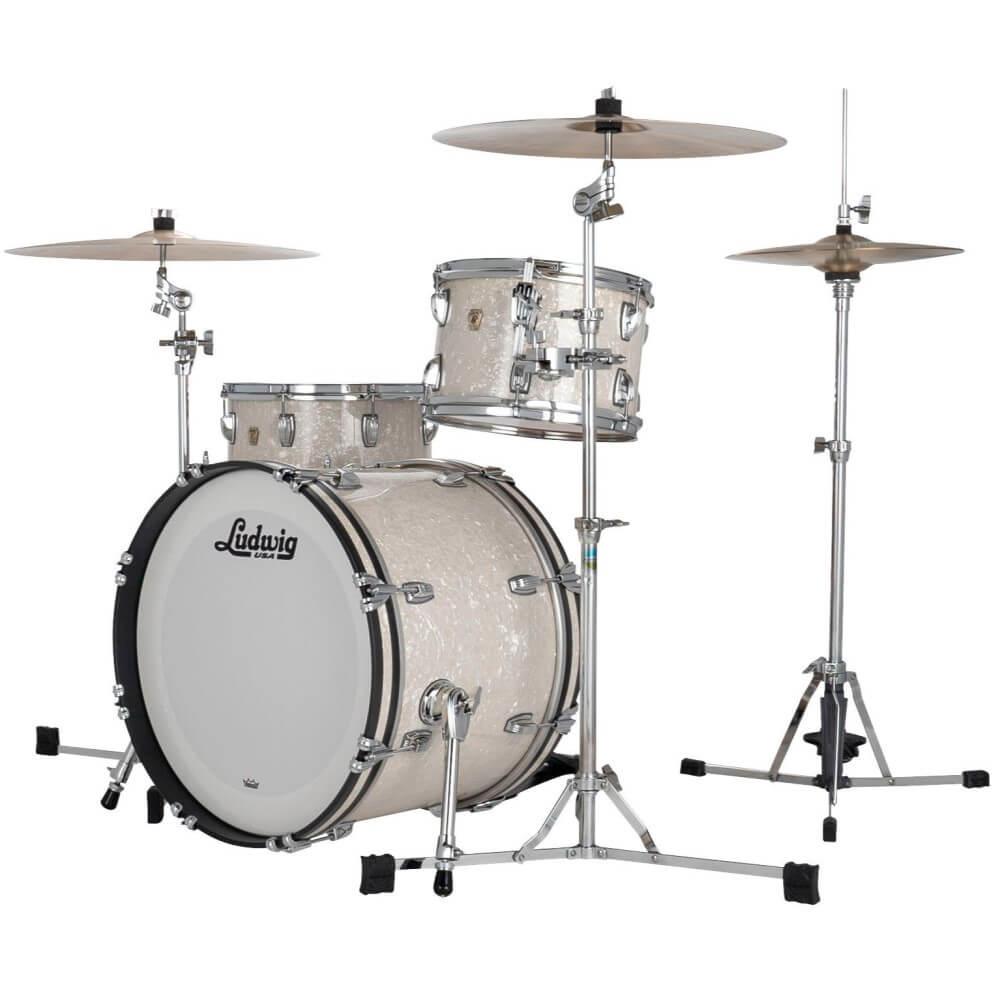 Ludwig Classic Maple Jazzette 18/12/14 3pc Drum Shell Pack - White Marine Pearl
