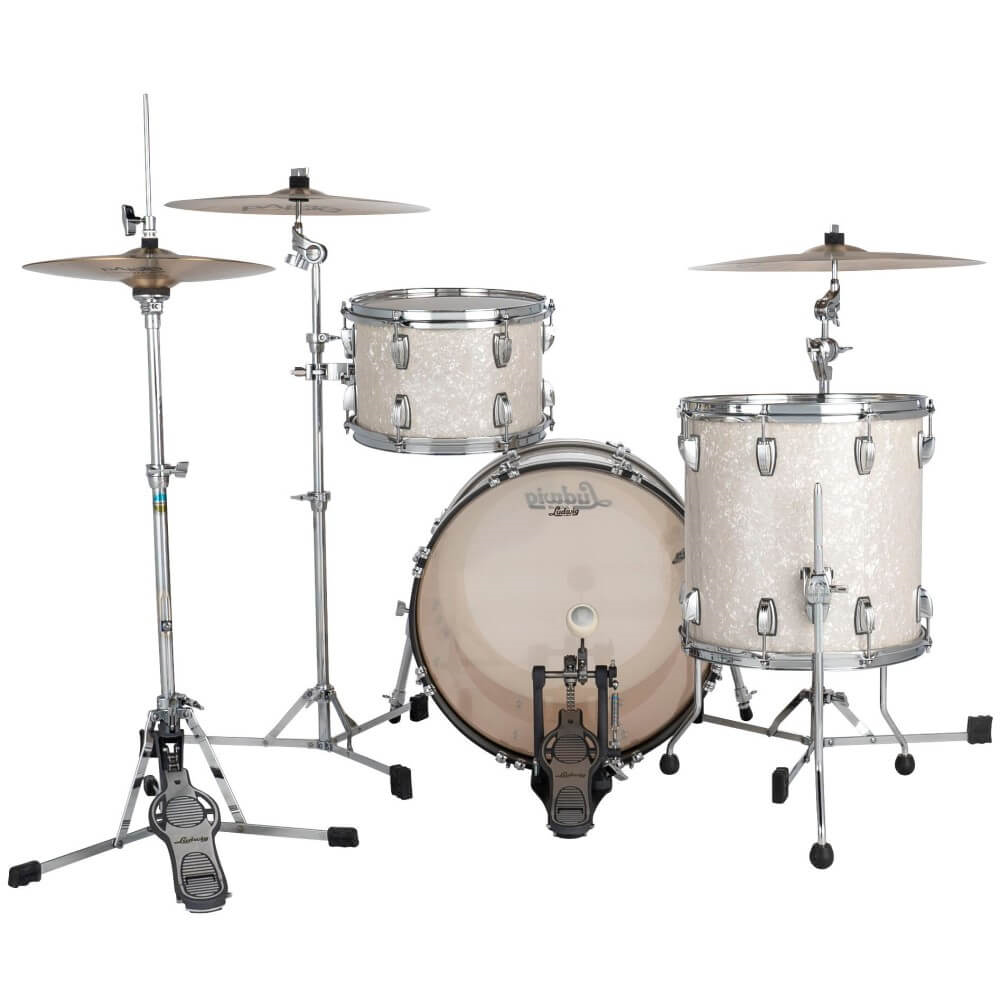 Ludwig Classic Maple Jazzette 18/12/14 3pc Drum Shell Pack - White Marine Pearl