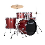 Ludwig Accent Fuse 20/10/12/14+14S 5Pce Drum Kit with Hardware & Cymbals - Red Sparkle