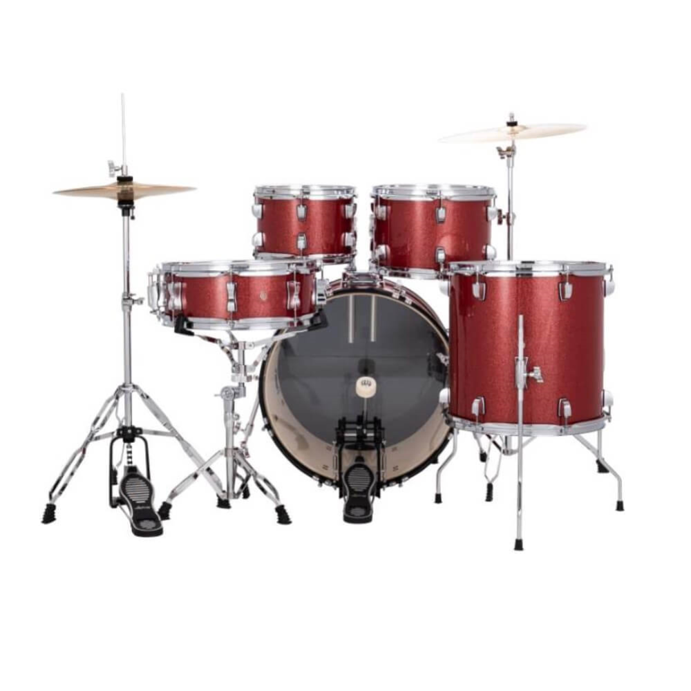 Ludwig Accent Fuse 20/10/12/14+14S 5Pce Drum Kit with Hardware & Cymbals - Red Sparkle