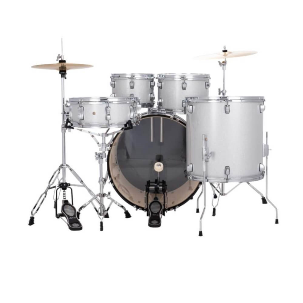 Ludwig Accent Fuse 20/10/12/14+14S 5Pce Drum Kit with Hardware & Cymbals - Silver Sparkle