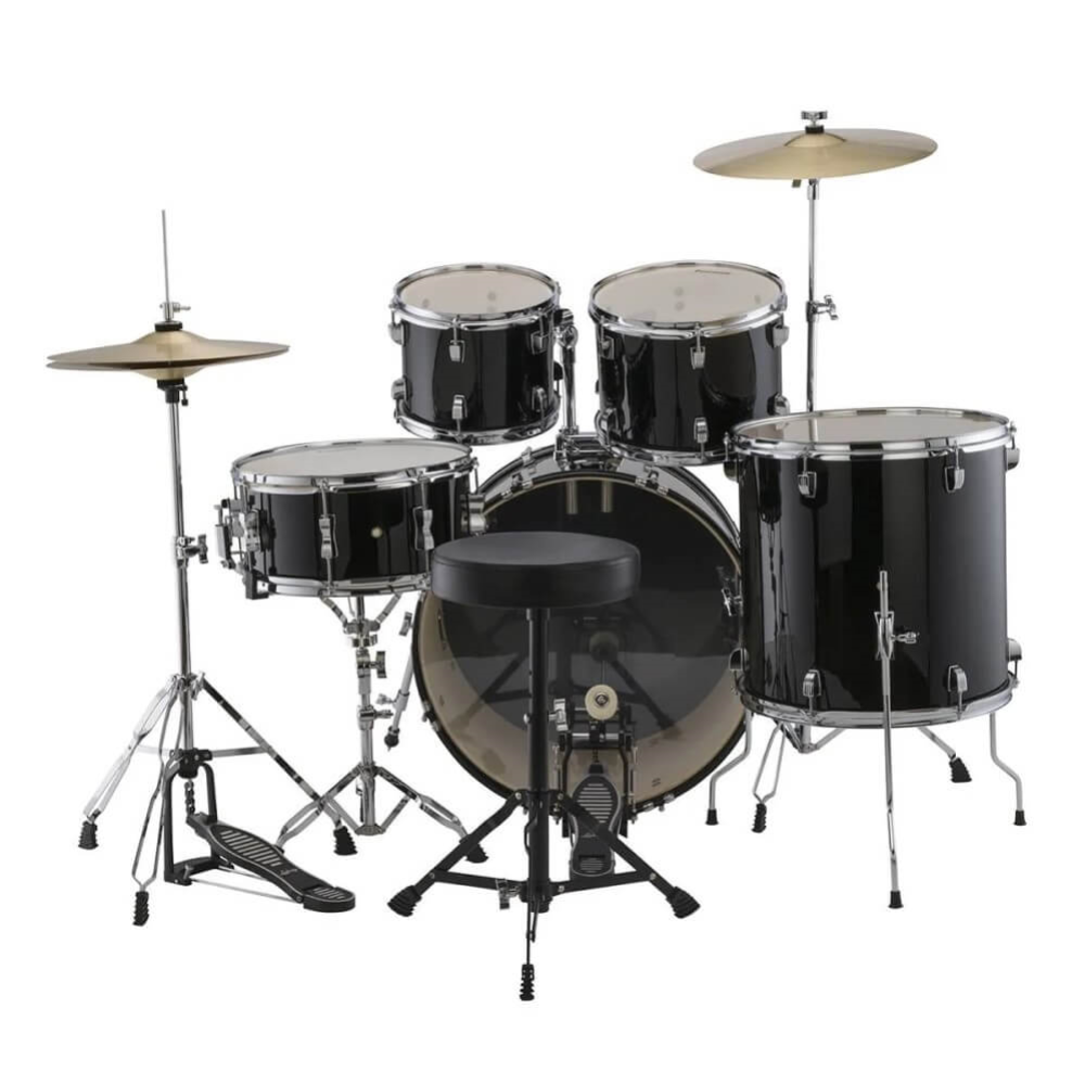 Ludwig Accent Drive 22/10/12/16+14S 5Pce Drum Kit with Hardware & Cymbals - Black