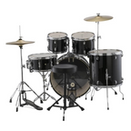 Ludwig Accent Drive 22/10/12/16+14S 5Pce Drum Kit with Hardware & Cymbals - Black