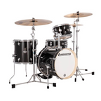 Ludwig Breakbeats 16/10/13+14S 4-piece drum kit shell pack in black sparkle with drum bags, showcasing drums and hardware.