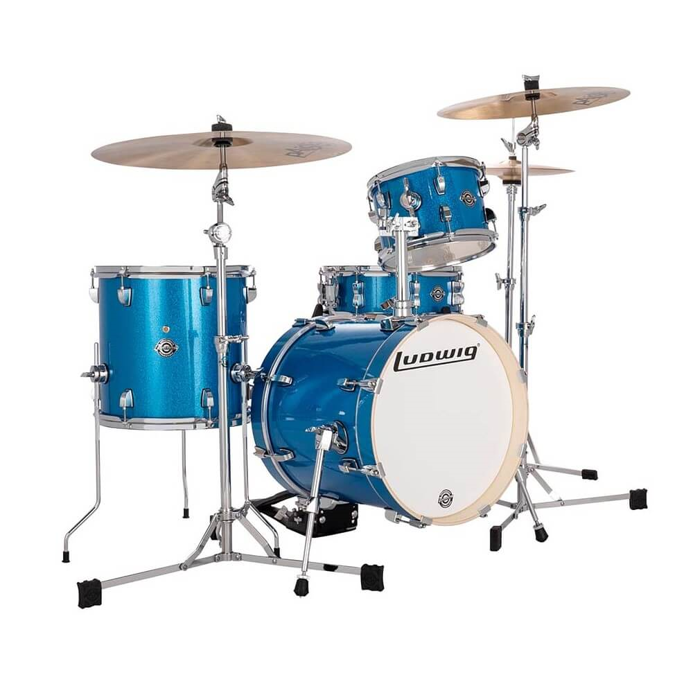 Ludwig Breakbeats 16/10/13+14S 4Pce Drum Kit Shell Pack with Bags - Blue Sparkle