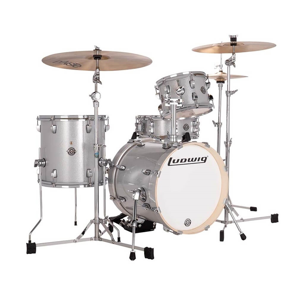 Ludwig Breakbeats 16/10/13+14S 4Pce Drum Kit Shell Pack with Bags - Silver Sparkle