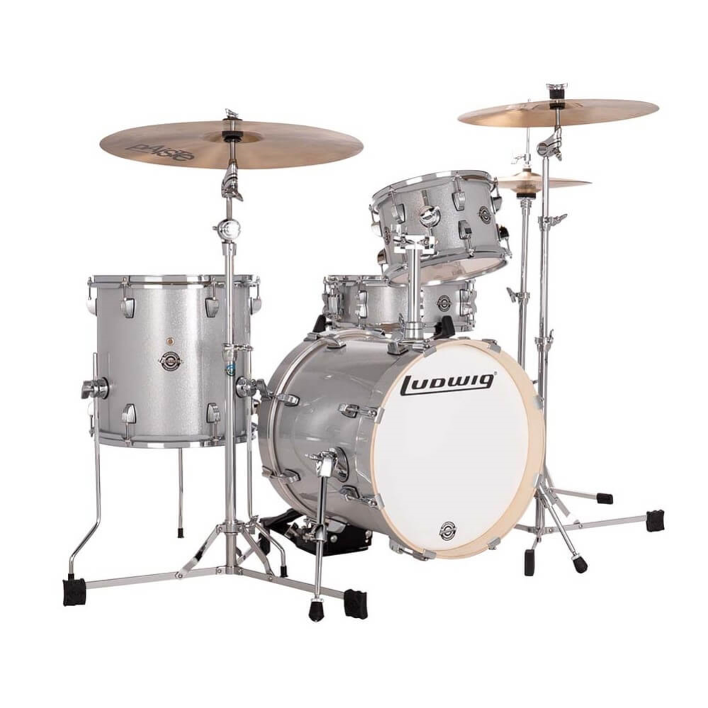 Ludwig Breakbeats 16/10/13+14S 4Pce Drum Kit Shell Pack with Bags - Silver Sparkle