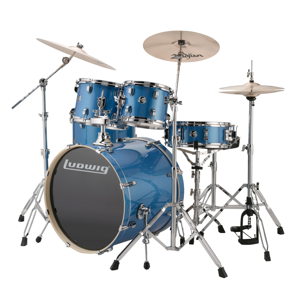 Ludwig Evolution Element 5 Piece Drumkit with Hardware - Blue Sparkle