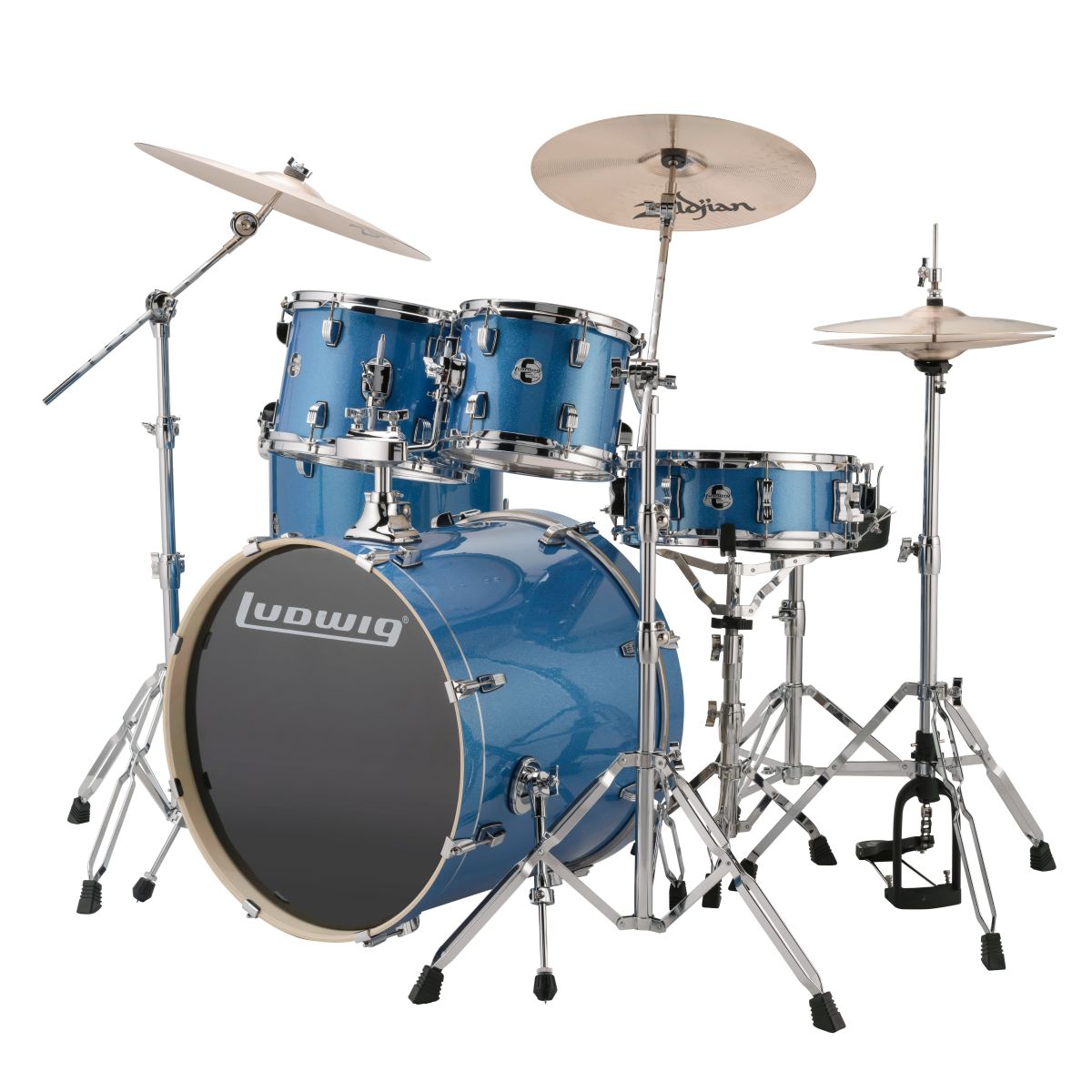 Ludwig Evolution Element 5 Piece Drumkit with Hardware - Blue Sparkle