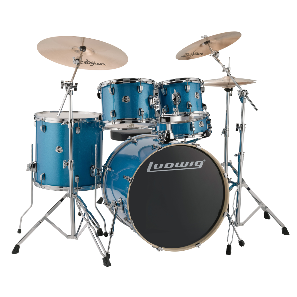 Ludwig Evolution Element 5 Piece Drumkit with Hardware - Blue Sparkle