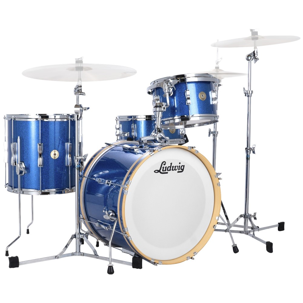 Ludwig Continental Club Fab Plus 22/13/16+14S 4pc Drum Shell Pack - Blue Sparkle