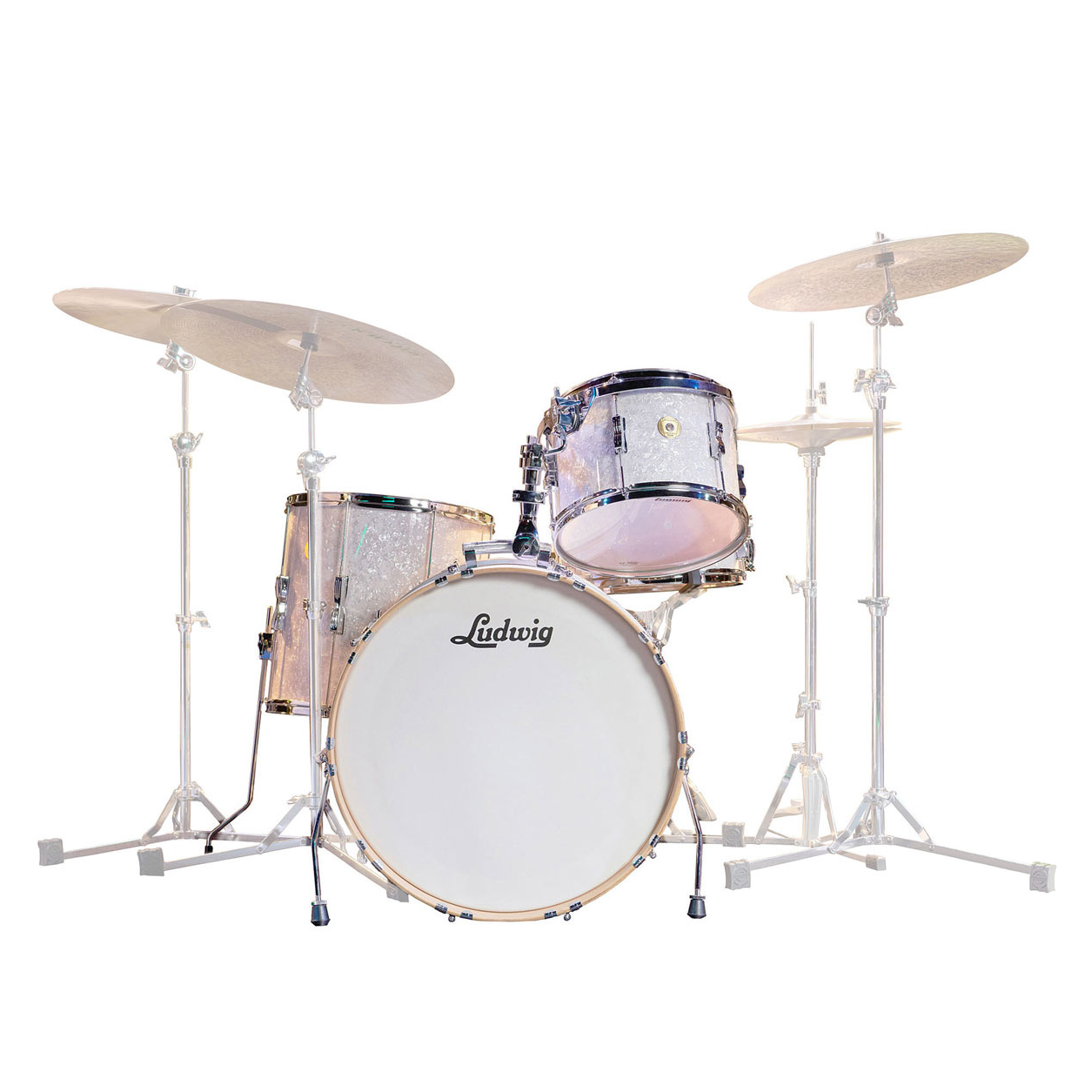 Ludwig Continental Club Fab Plus 22/13/16+14S 4Pce Drum Shell Pack in White Marine Pearl