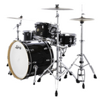 Ludwig Continental 22/12/16+14S Classic 4-Piece Drum Kit Shell Pack - Black Lacquer